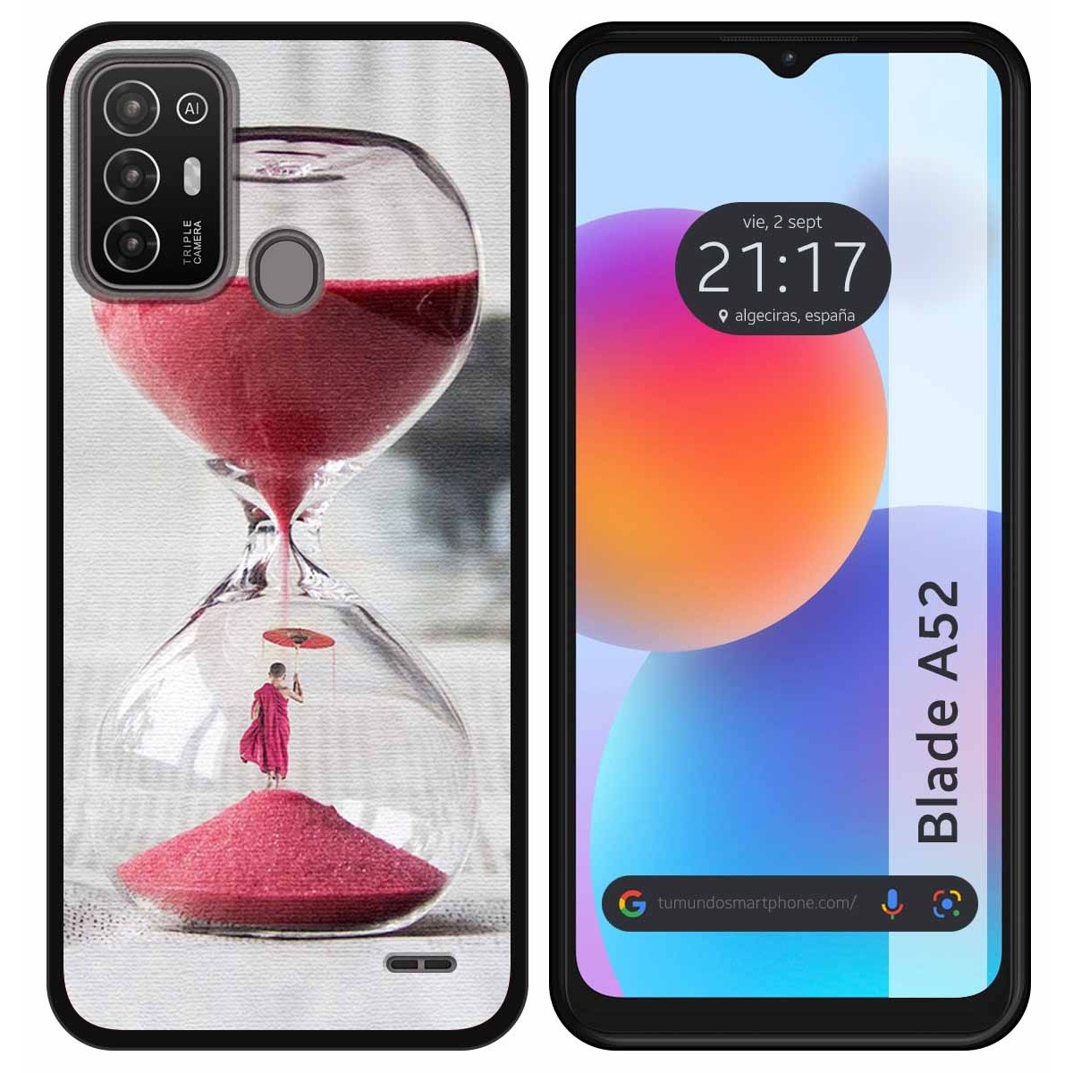 Funda Silicona para ZTE Blade A52 diseño Reloj Dibujos