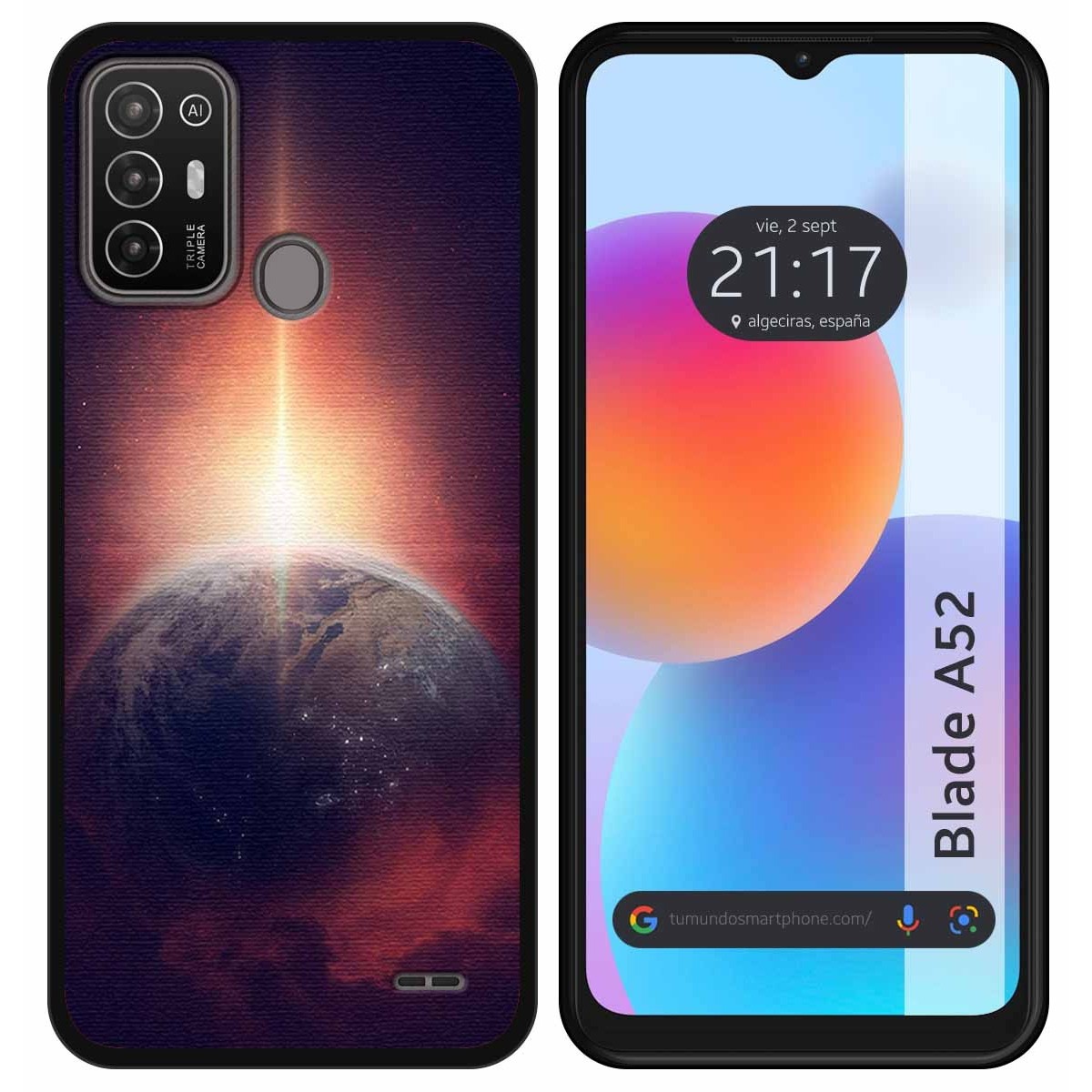 Funda Silicona para ZTE Blade A52 diseño Tierra Dibujos