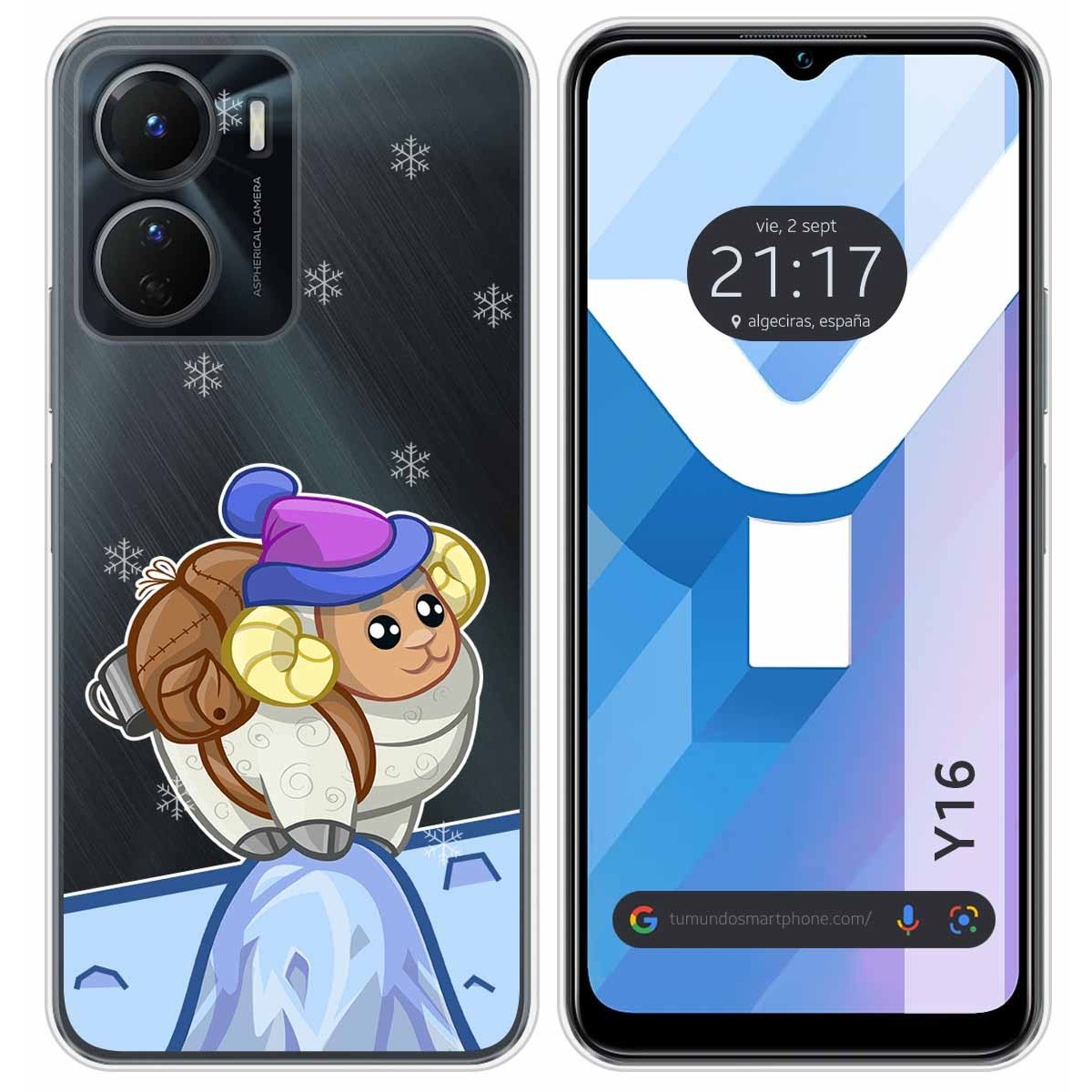 Funda Silicona Transparente para Vivo Y16 diseño Cabra Dibujos