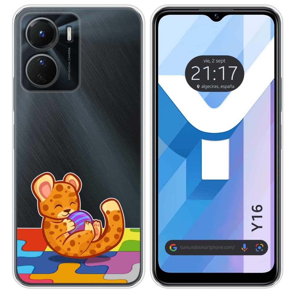 Funda Silicona Transparente para Vivo Y16 diseño Leopardo Dibujos
