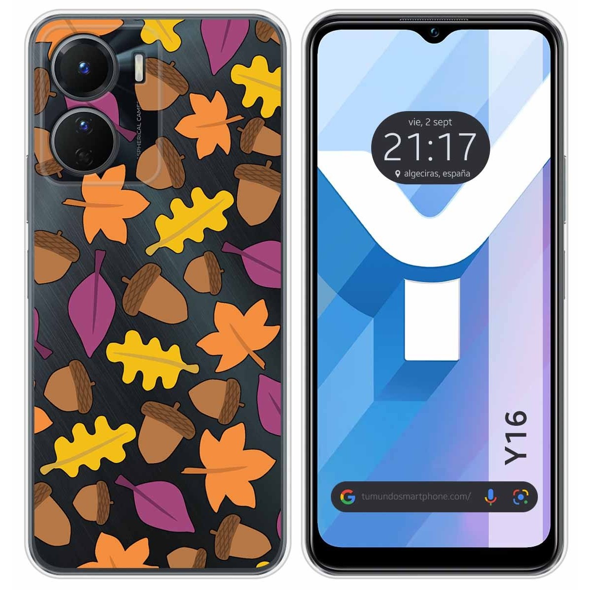 Funda Silicona Transparente para Vivo Y16 diseño Otoño Dibujos