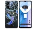 Funda Silicona Transparente para Vivo Y16 diseño Plumas Dibujos