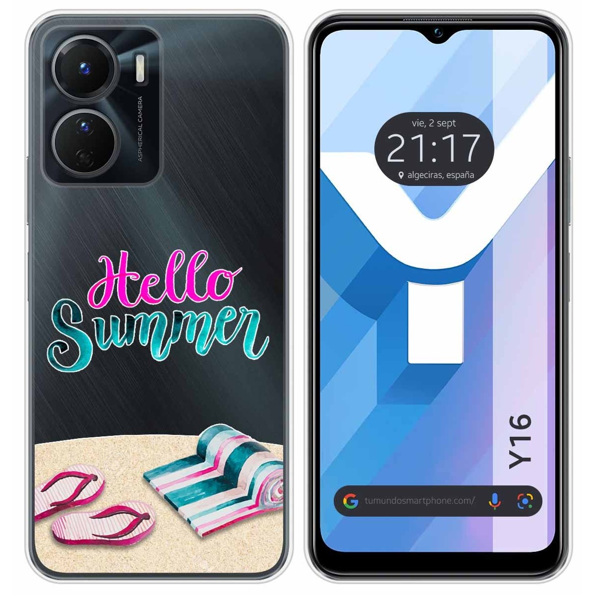 Funda Silicona Transparente para Vivo Y16 diseño Summer Dibujos