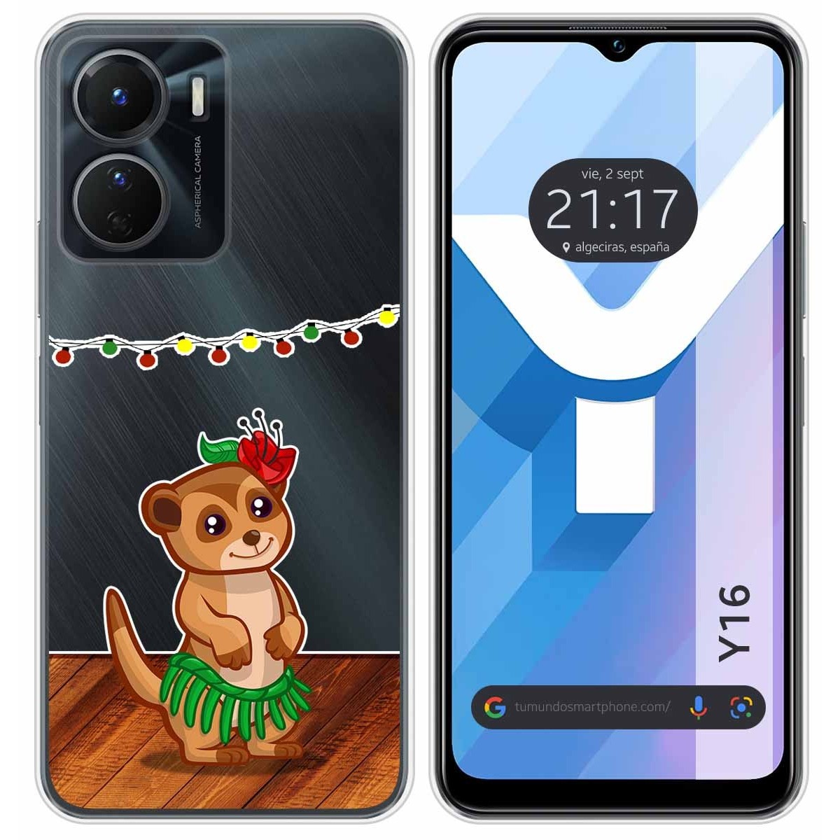 Funda Silicona Transparente para Vivo Y16 diseño Suricata Dibujos