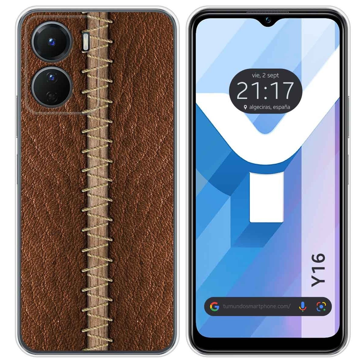 Funda Silicona para Vivo Y16 diseño Cuero 01 Dibujos