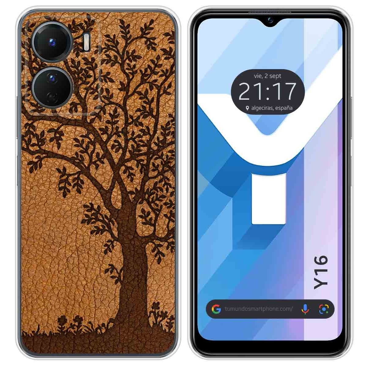 Funda Silicona para Vivo Y16 diseño Cuero 03 Dibujos