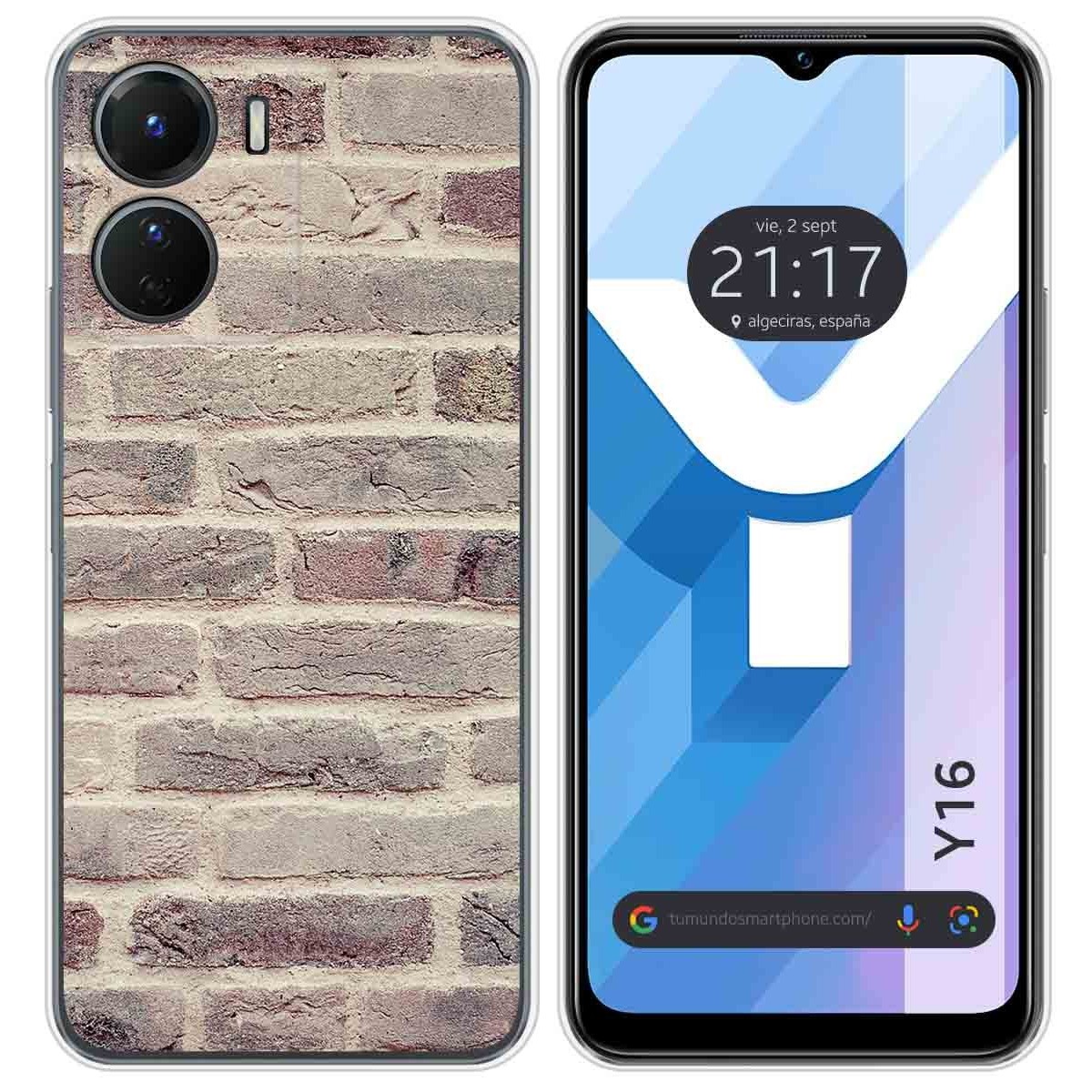 Funda Silicona para Vivo Y16 diseño Ladrillo 01 Dibujos