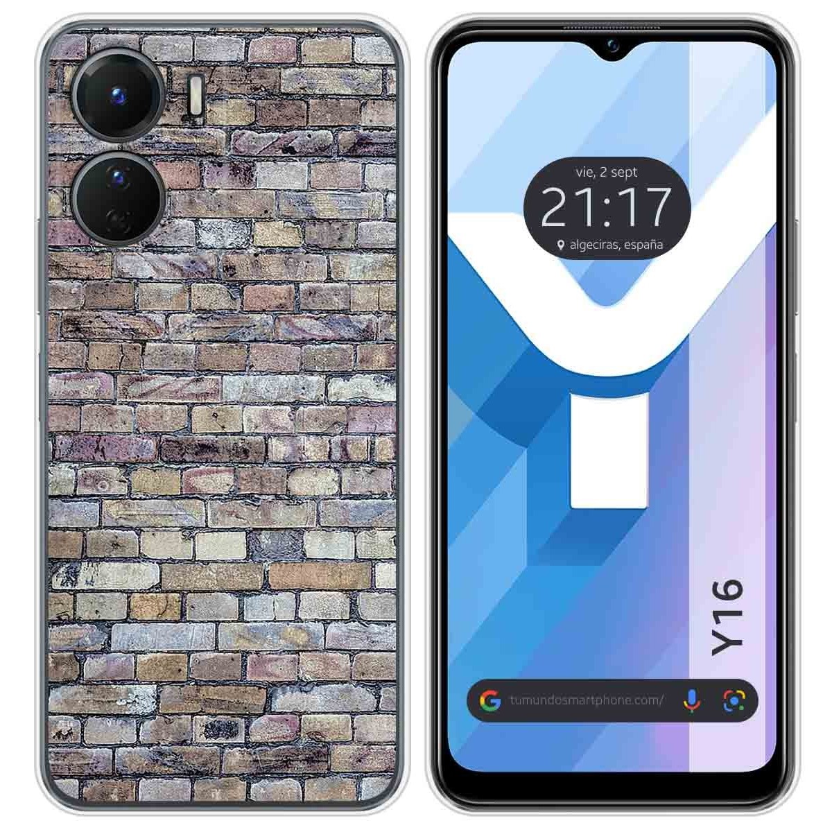 Funda Silicona para Vivo Y16 diseño Ladrillo 02 Dibujos