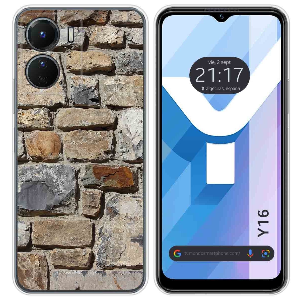 Funda Silicona para Vivo Y16 diseño Ladrillo 03 Dibujos