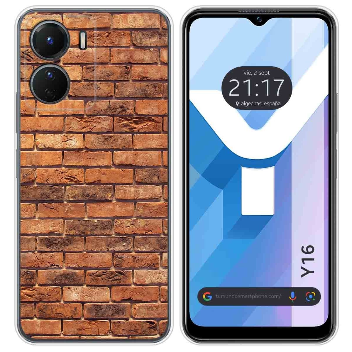Funda Silicona para Vivo Y16 diseño Ladrillo 04 Dibujos