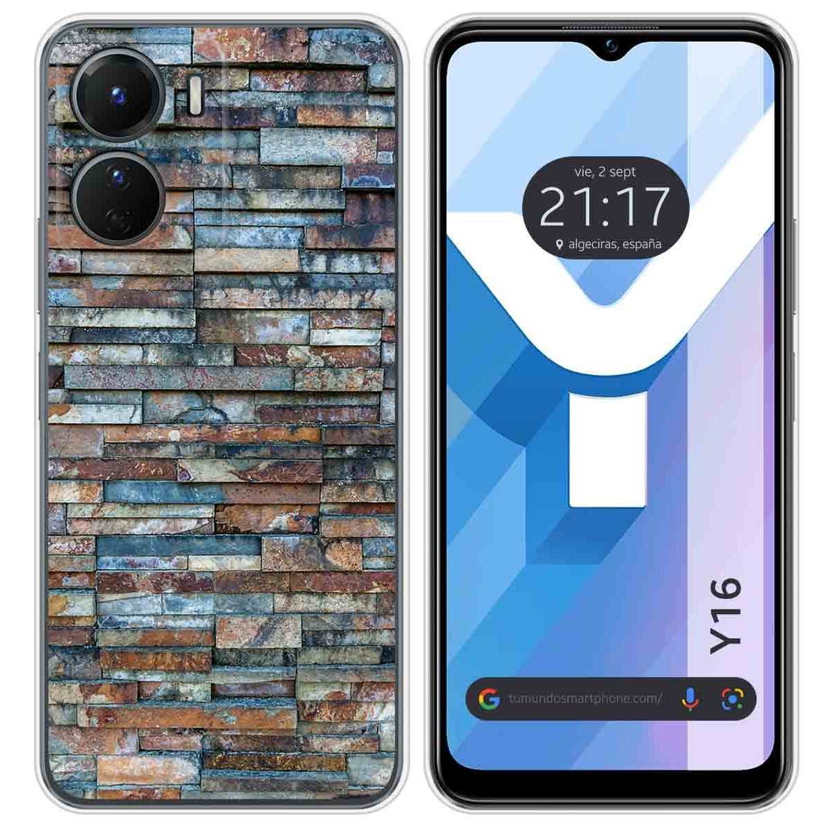 Funda Silicona para Vivo Y16 diseño Ladrillo 05 Dibujos