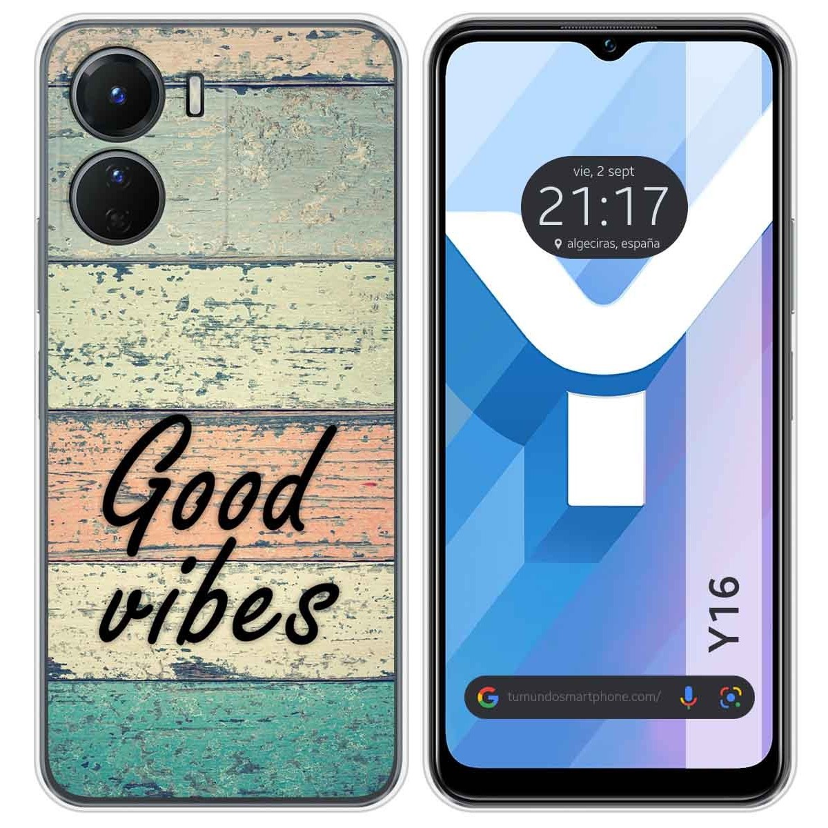 Funda Silicona para Vivo Y16 diseño Madera 01 Dibujos