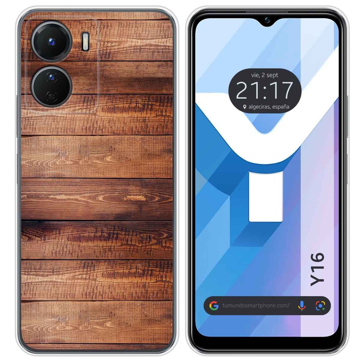 Funda Silicona para Vivo Y16 diseño Madera 02 Dibujos