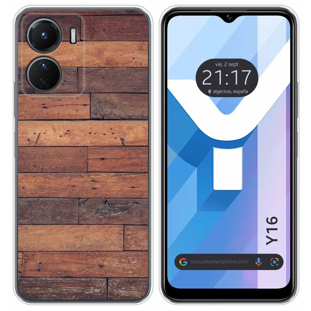 Funda Silicona para Vivo Y16 diseño Madera 03 Dibujos