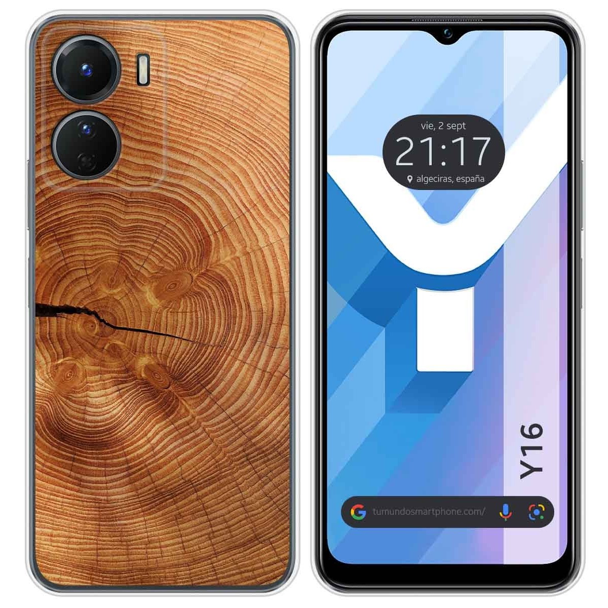 Funda Silicona para Vivo Y16 diseño Madera 04 Dibujos