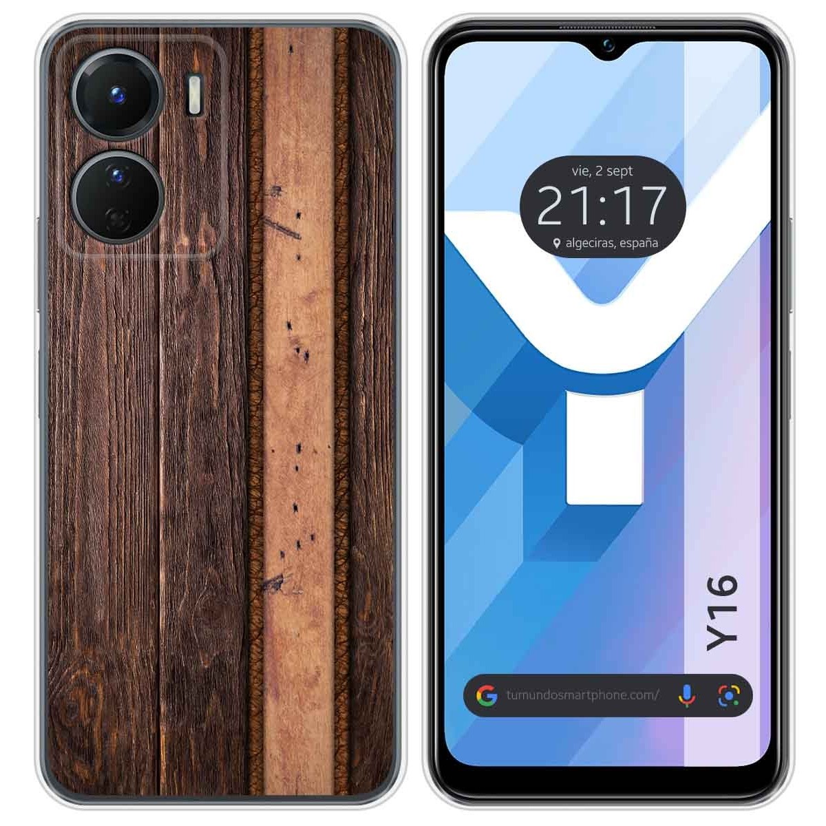 Funda Silicona para Vivo Y16 diseño Madera 05 Dibujos