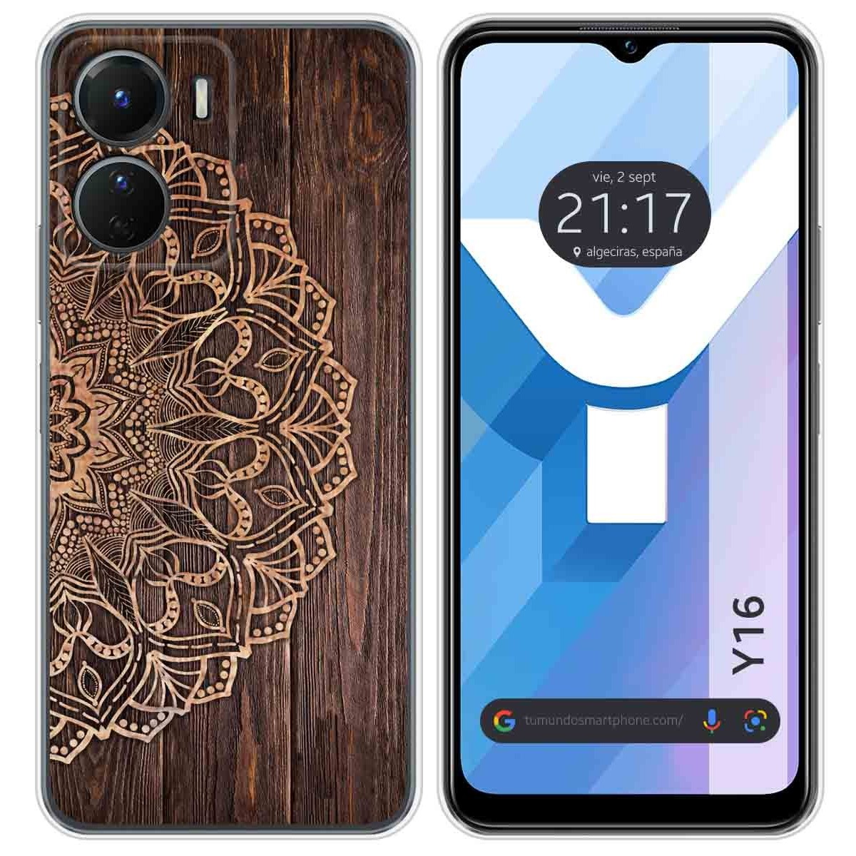 Funda Silicona para Vivo Y16 diseño Madera 06 Dibujos