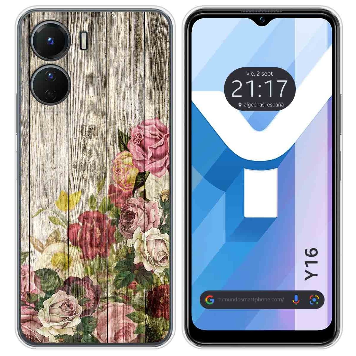 Funda Silicona para Vivo Y16 diseño Madera 08 Dibujos