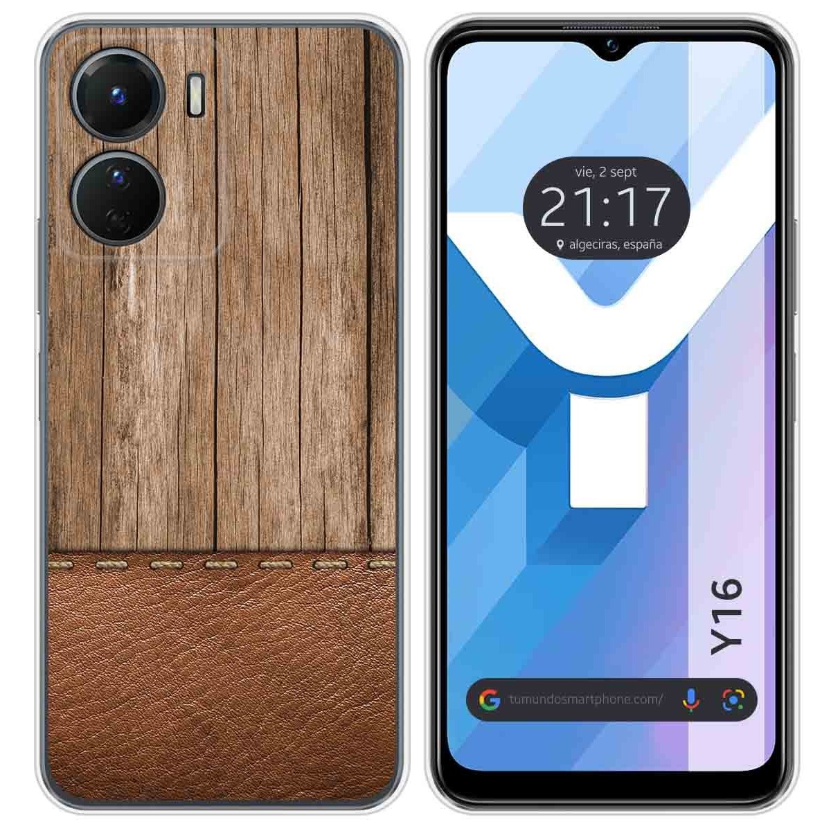 Funda Silicona para Vivo Y16 diseño Madera 09 Dibujos