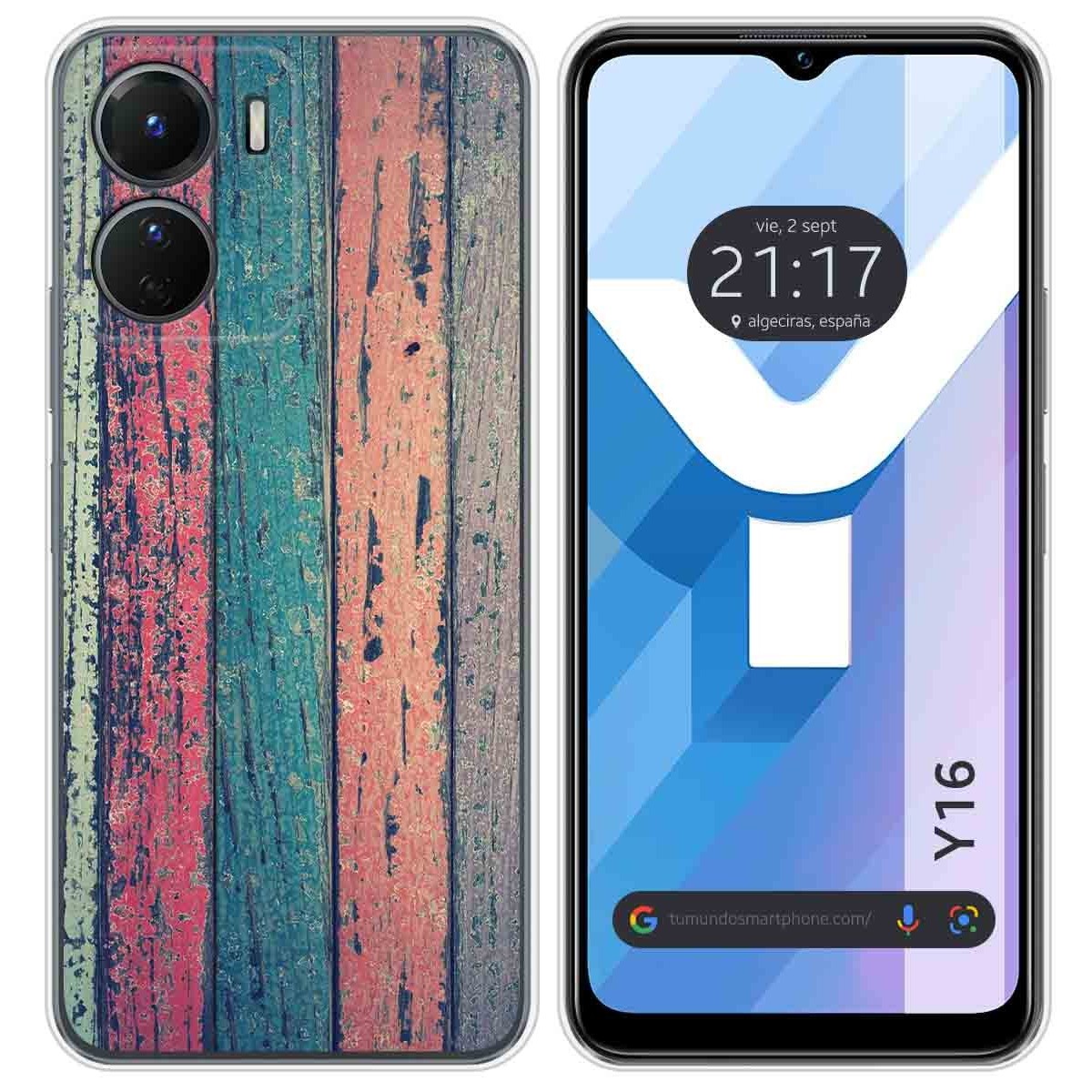 Funda Silicona para Vivo Y16 diseño Madera 10 Dibujos