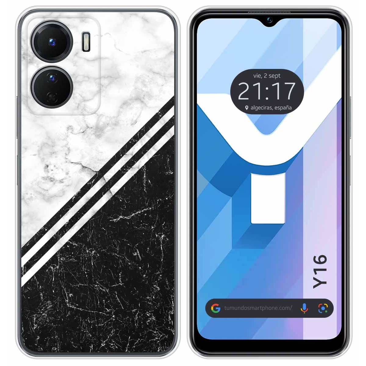 Funda Silicona para Vivo Y16 diseño Mármol 01 Dibujos