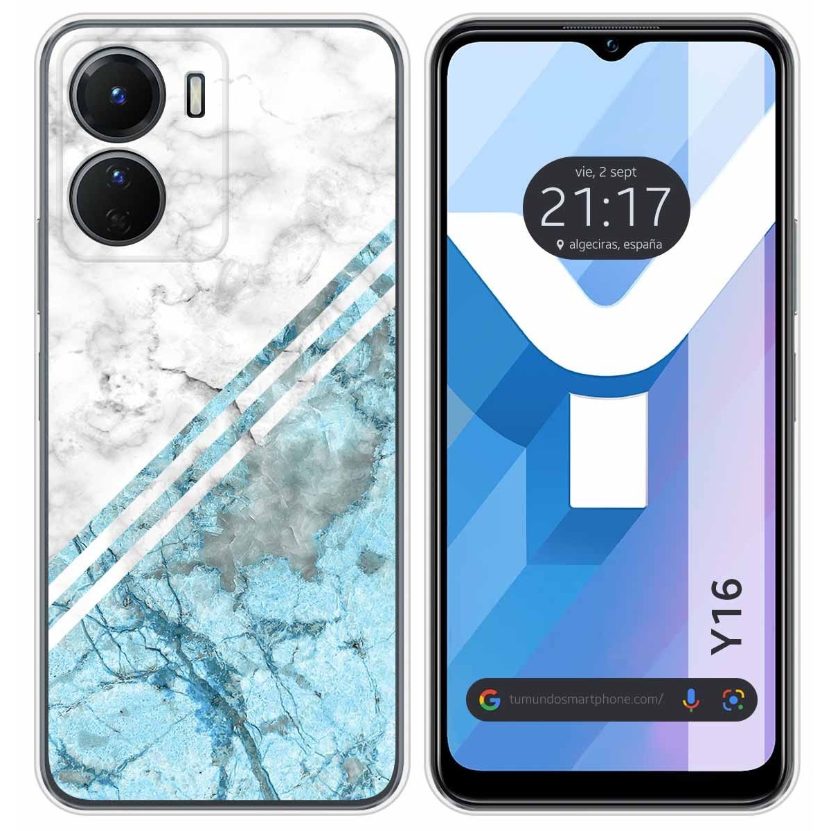 Funda Silicona para Vivo Y16 diseño Mármol 02 Dibujos