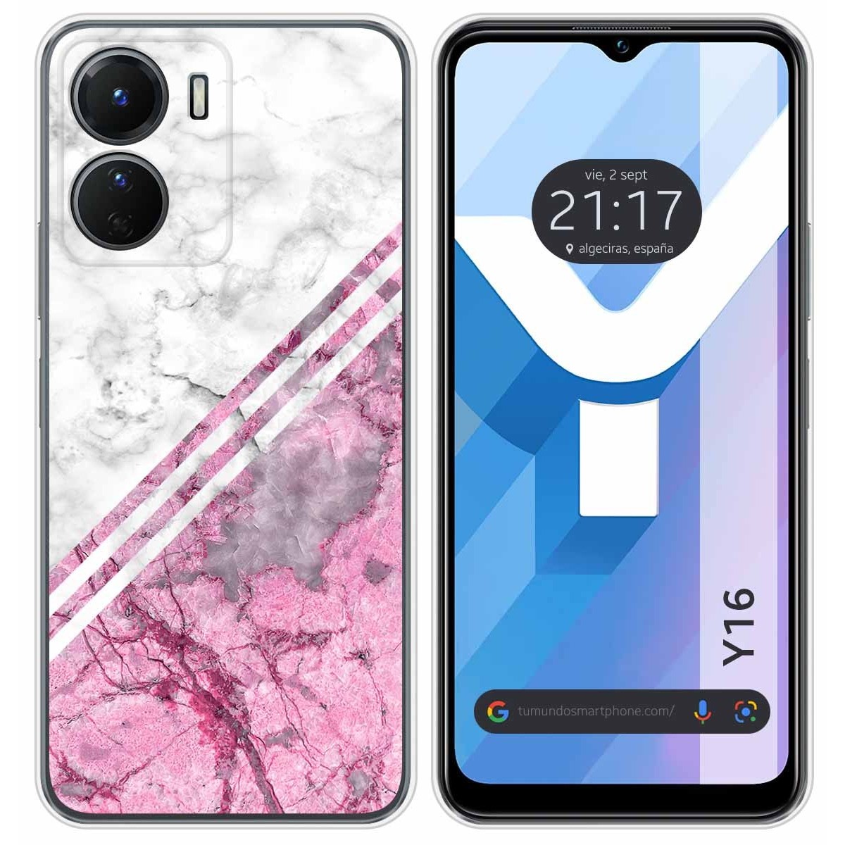 Funda Silicona para Vivo Y16 diseño Mármol 03 Dibujos