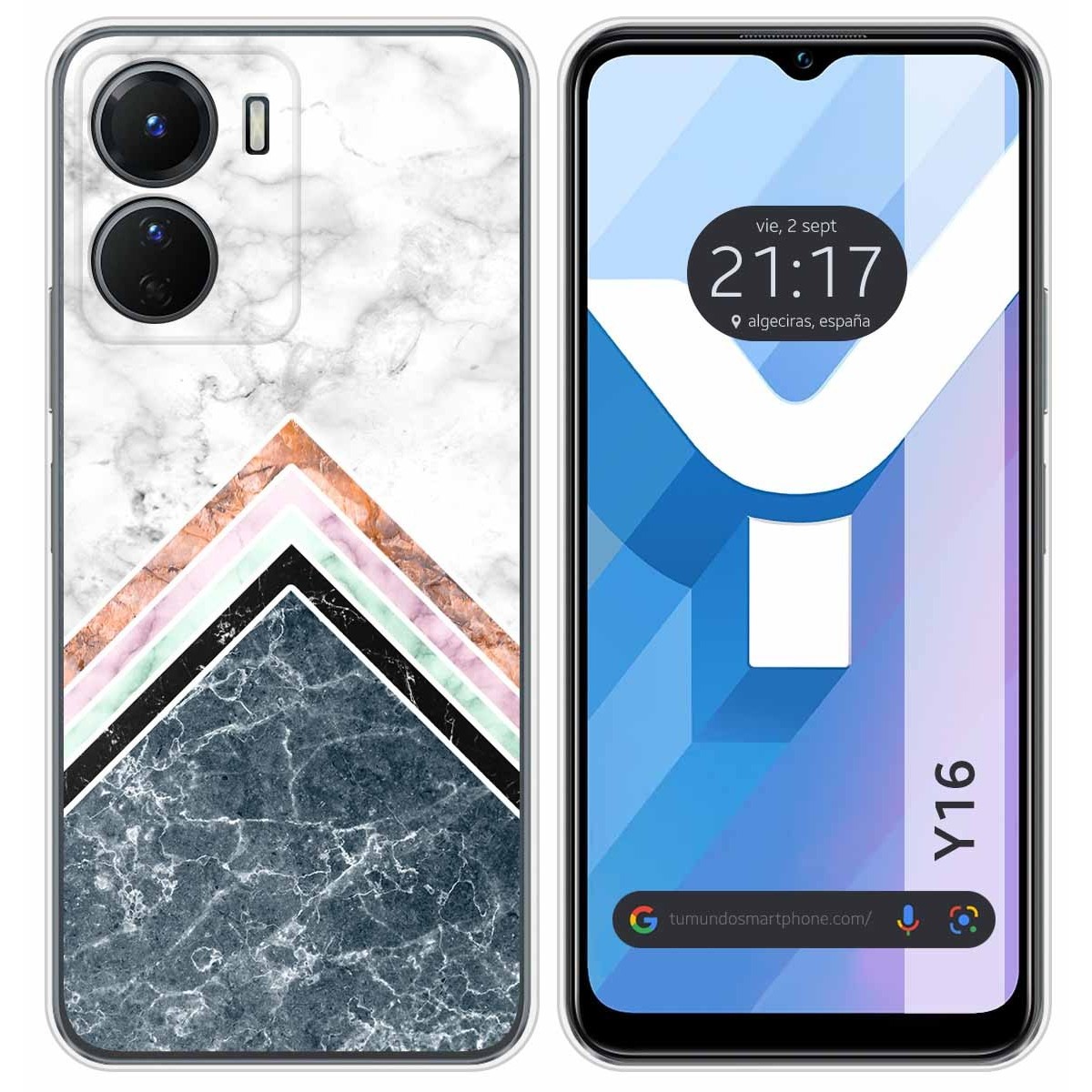 Funda Silicona para Vivo Y16 diseño Mármol 05 Dibujos