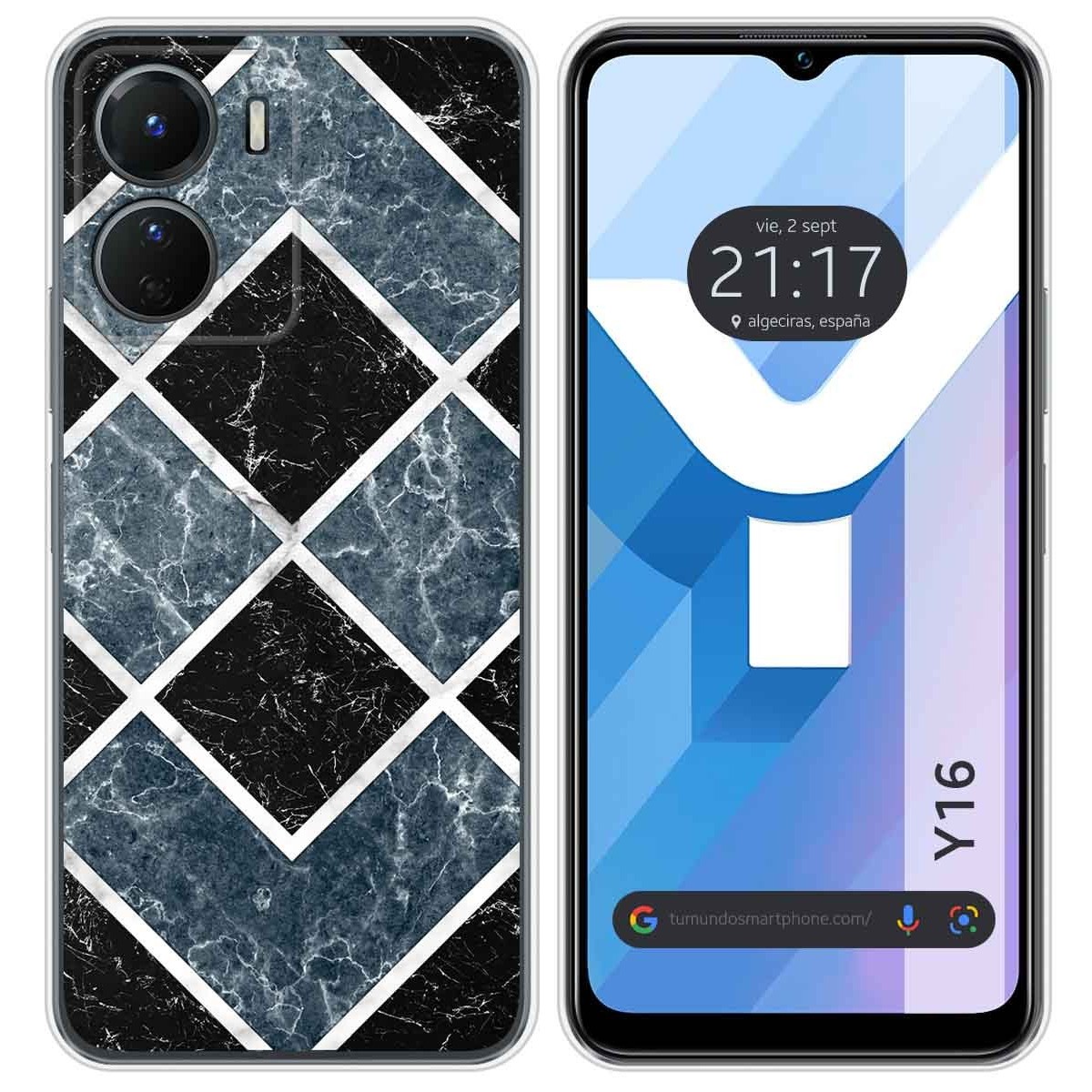 Funda Silicona para Vivo Y16 diseño Mármol 06 Dibujos