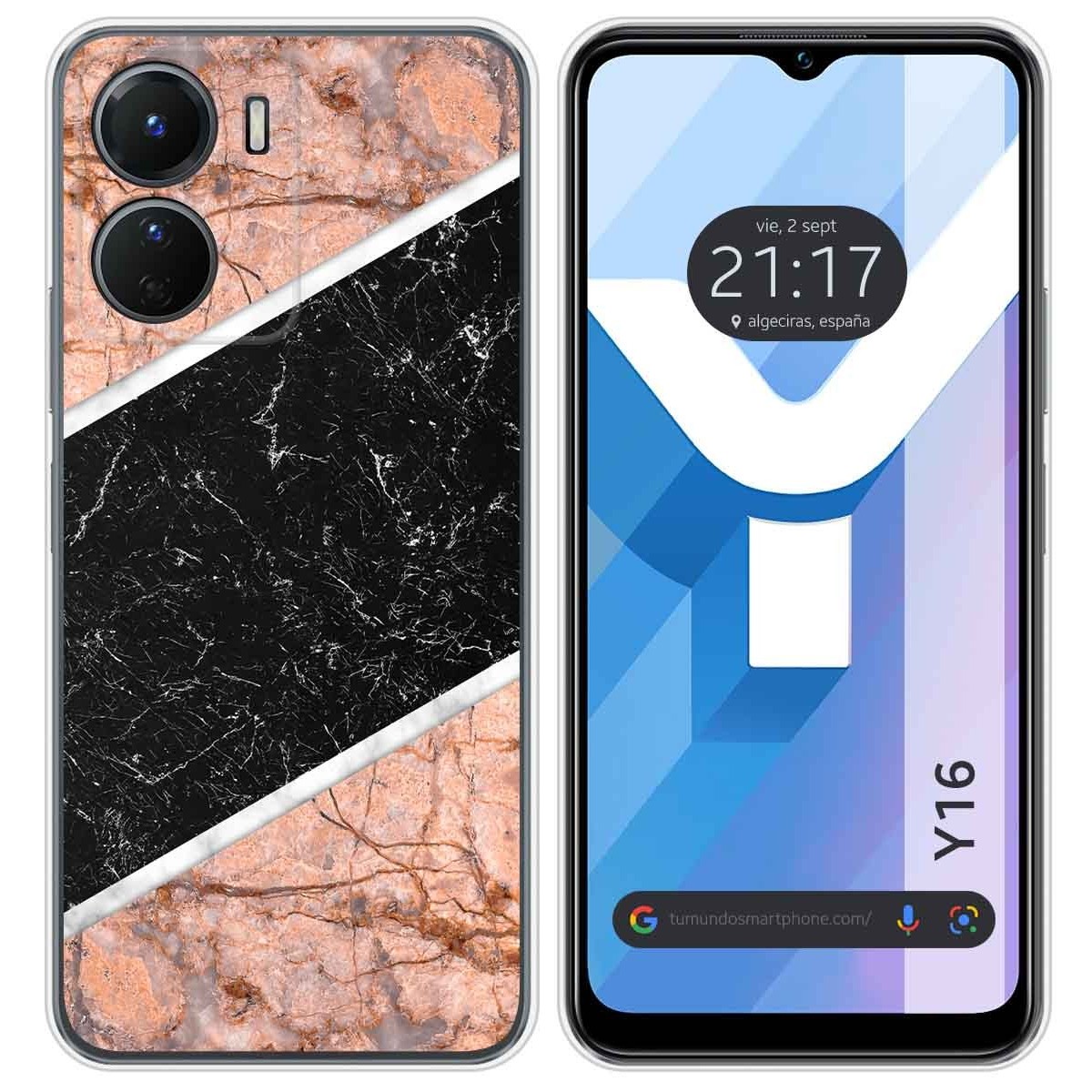 Funda Silicona para Vivo Y16 diseño Mármol 07 Dibujos