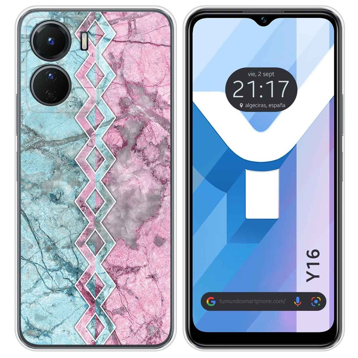 Funda Silicona para Vivo Y16 diseño Mármol 08 Dibujos