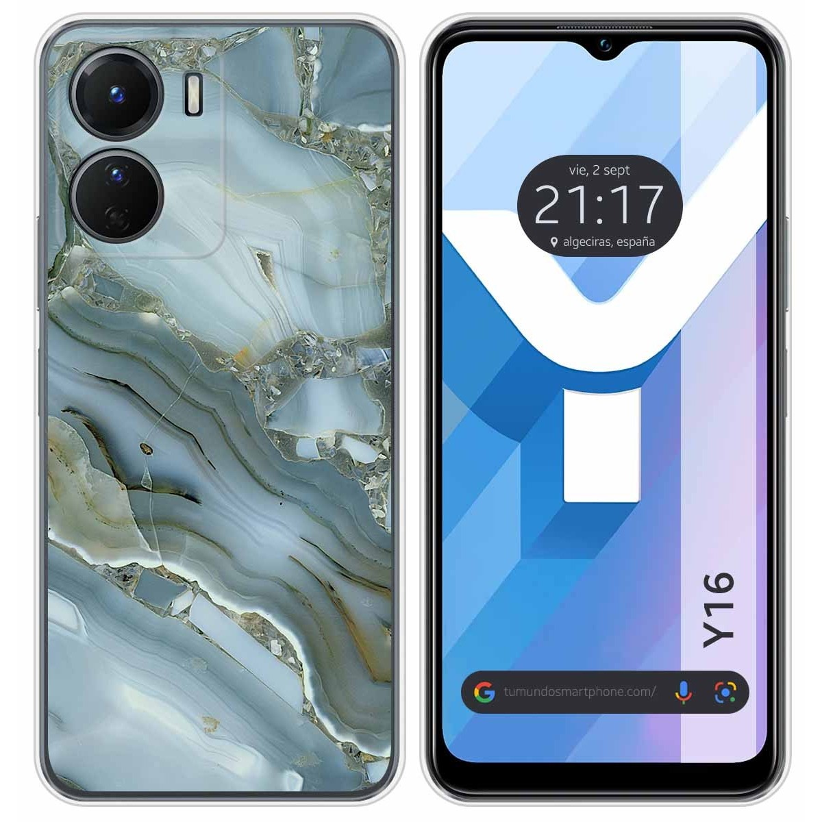 Funda Silicona para Vivo Y16 diseño Mármol 09 Dibujos