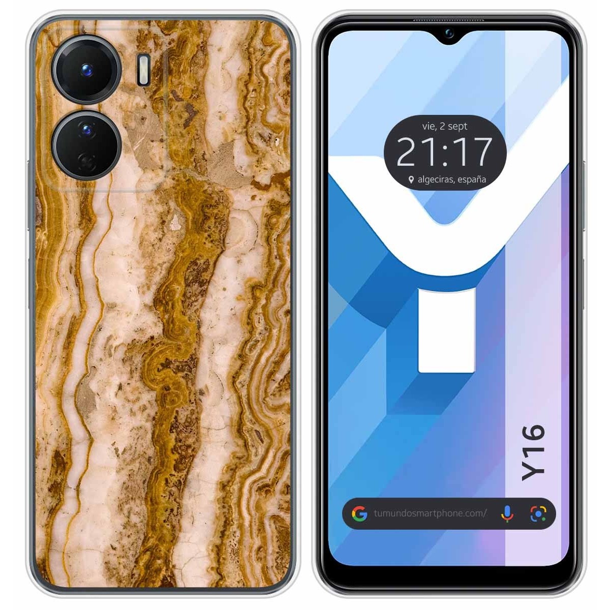 Funda Silicona para Vivo Y16 diseño Mármol 10 Dibujos