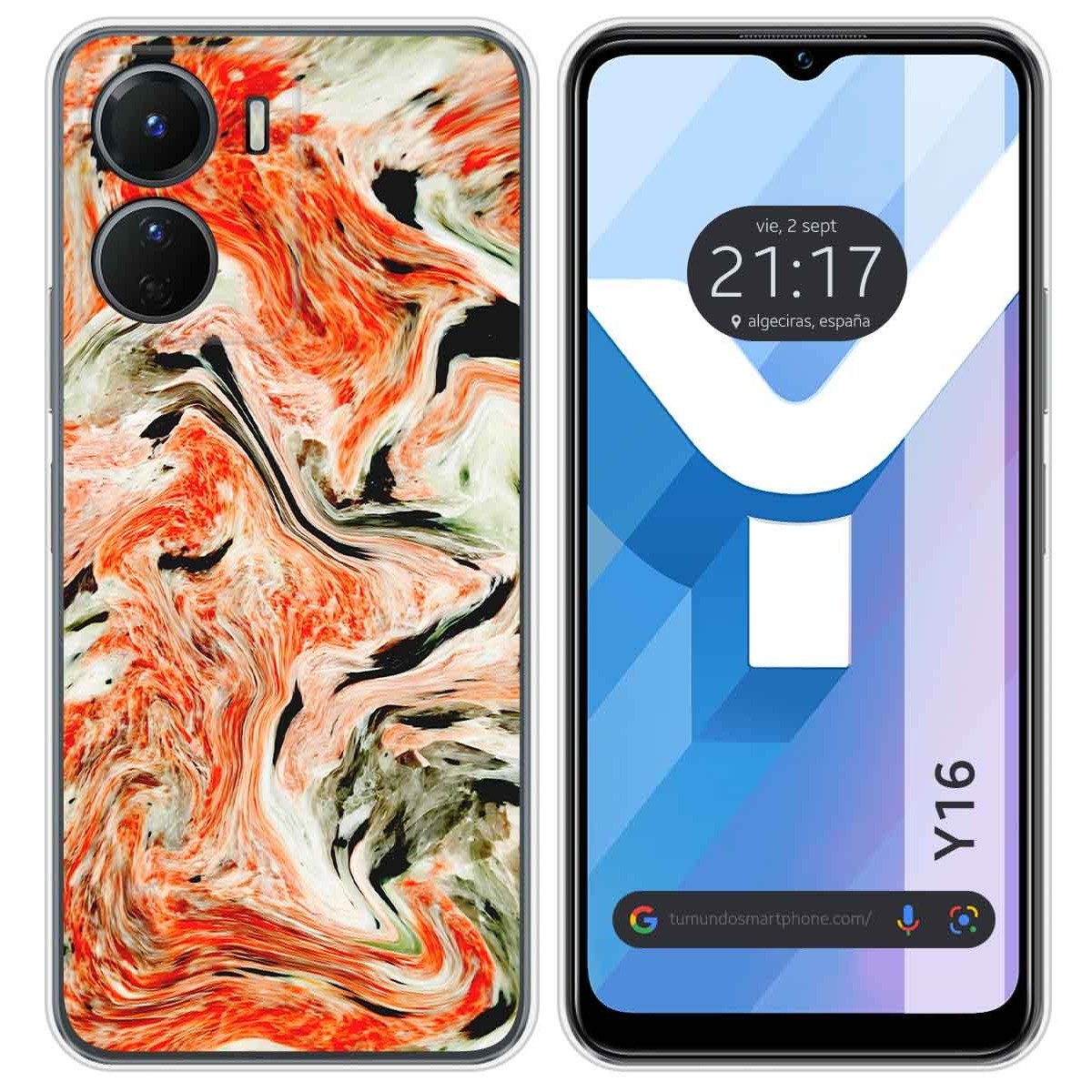 Funda Silicona para Vivo Y16 diseño Mármol 12 Dibujos