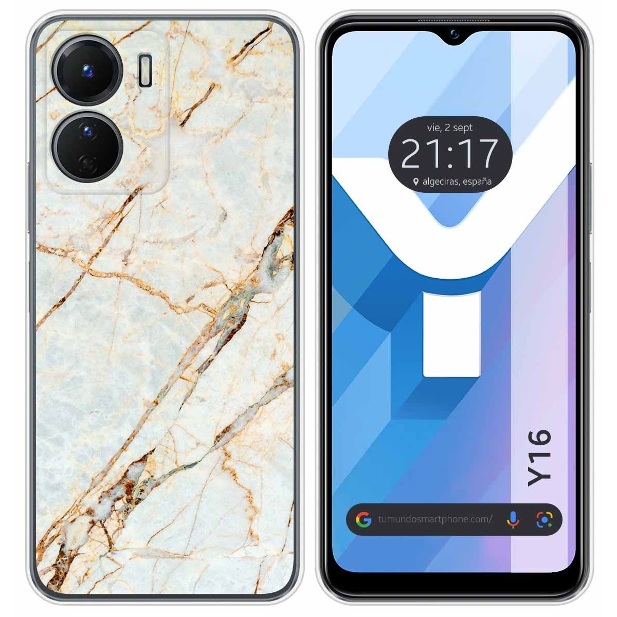 Funda Silicona para Vivo Y16 diseño Mármol 13 Dibujos