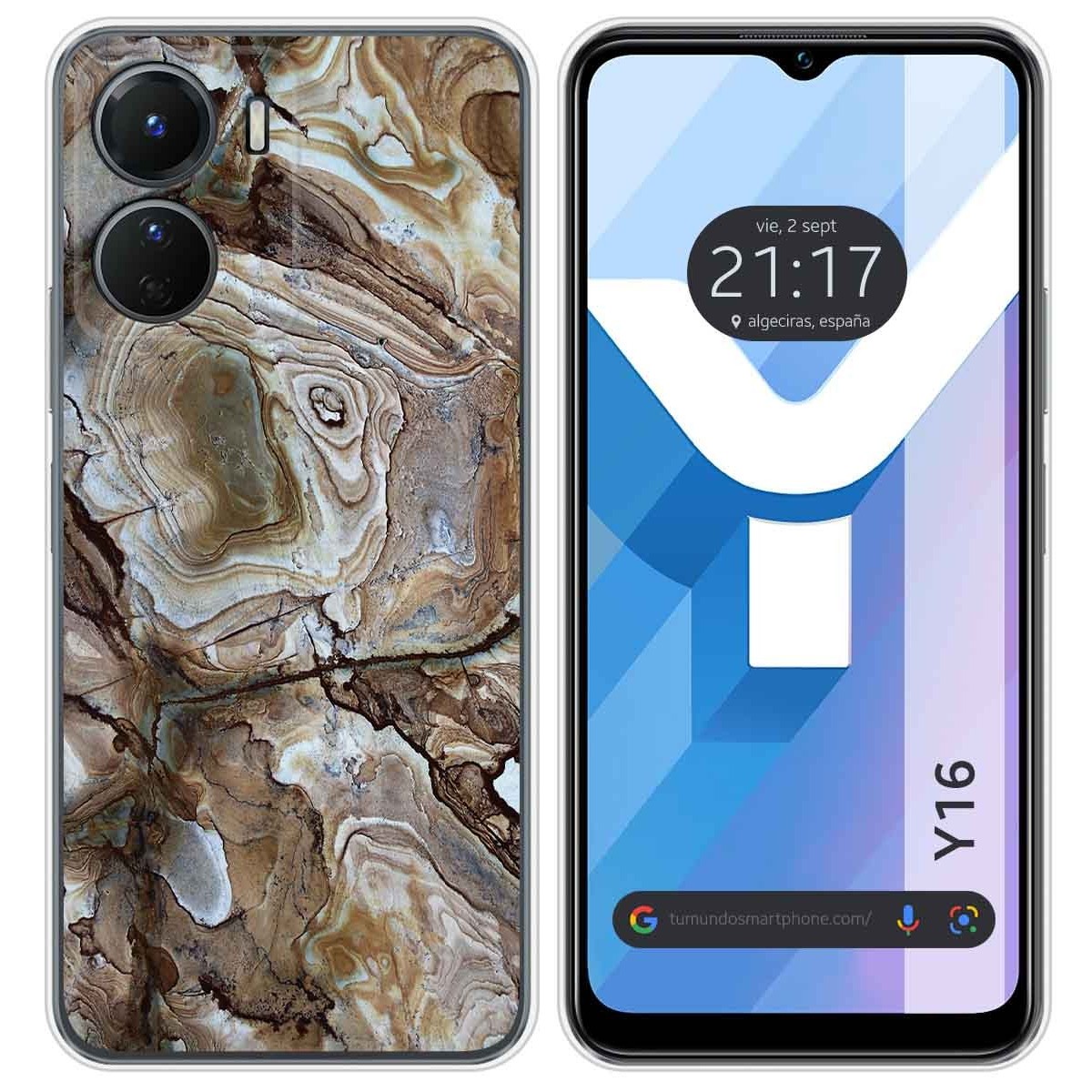 Funda Silicona para Vivo Y16 diseño Mármol 14 Dibujos