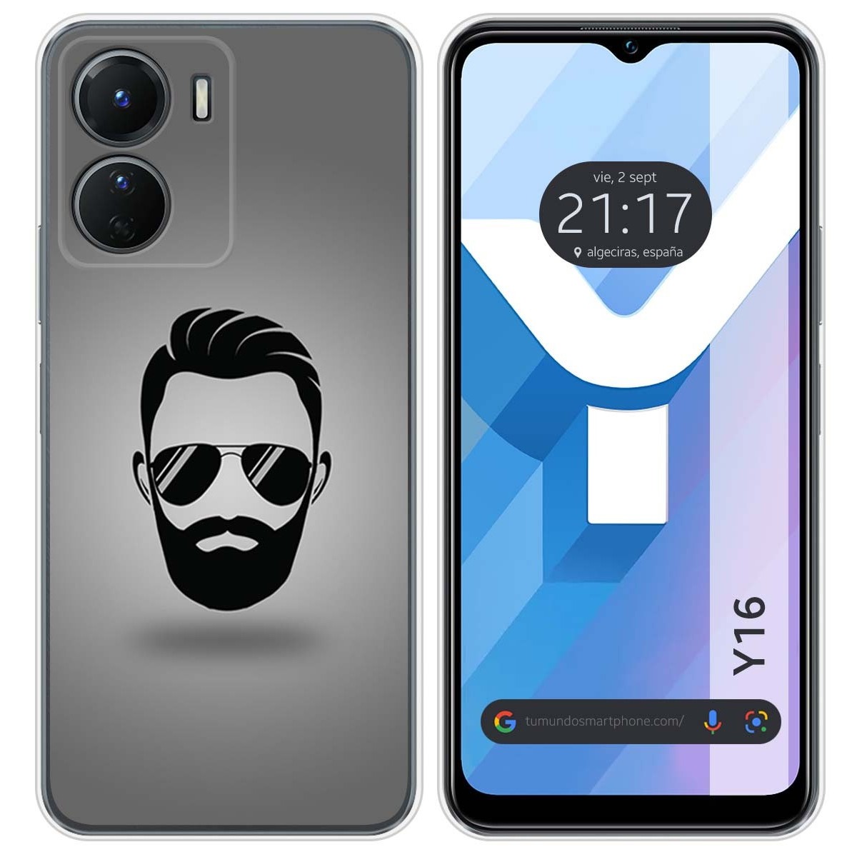 Funda Silicona para Vivo Y16 diseño Barba Dibujos
