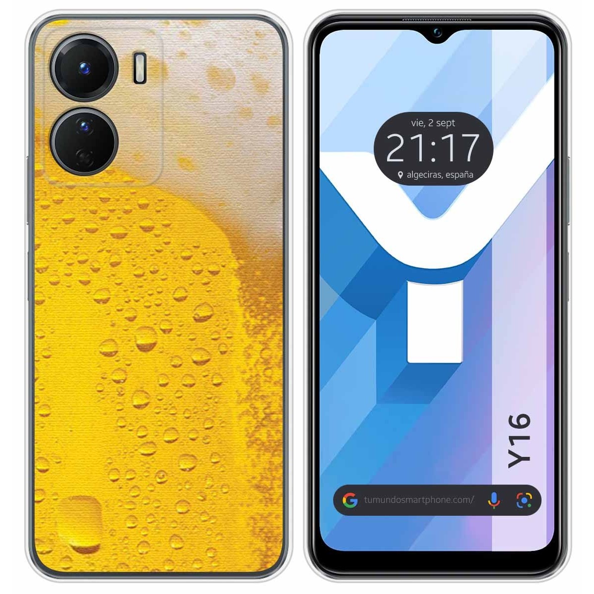 Funda Silicona para Vivo Y16 diseño Cerveza Dibujos