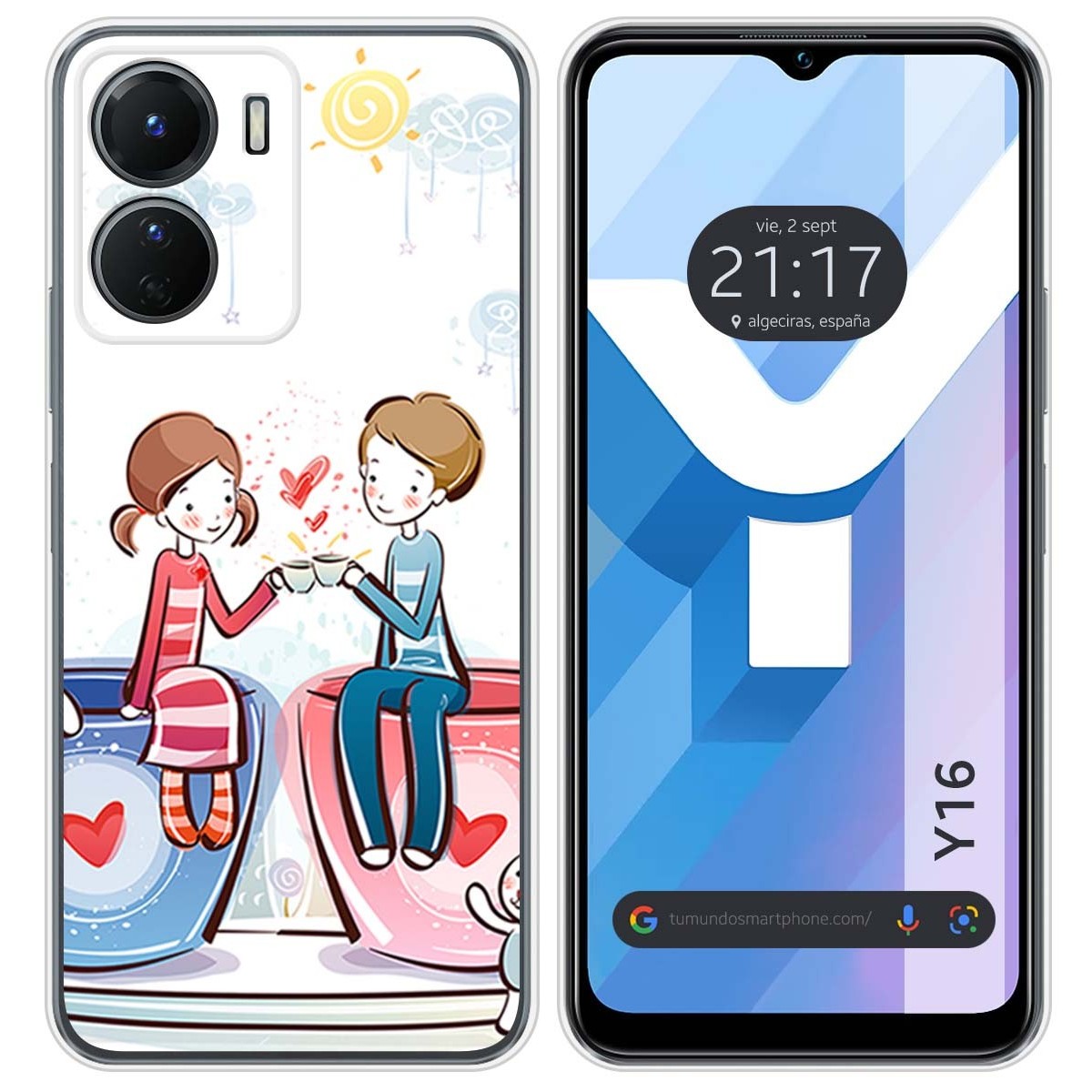 Funda Silicona para Vivo Y16 diseño Café Dibujos