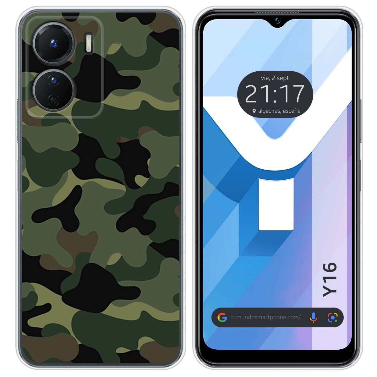 Funda Silicona para Vivo Y16 diseño Camuflaje Dibujos