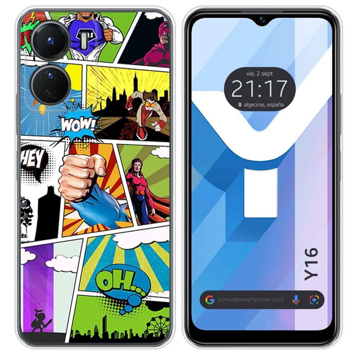 Funda Silicona para Vivo Y16 diseño Comic Dibujos
