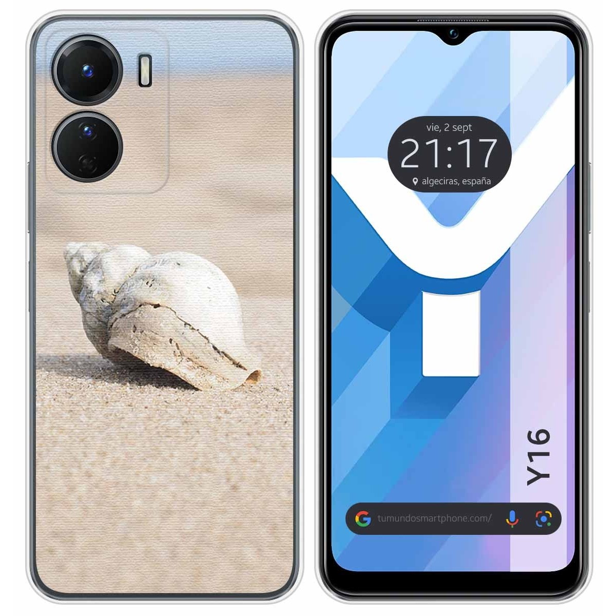 Funda Silicona para Vivo Y16 diseño Concha Dibujos