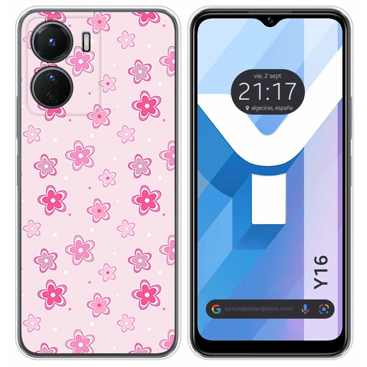 Funda Silicona para Vivo Y16 diseño Flores Dibujos