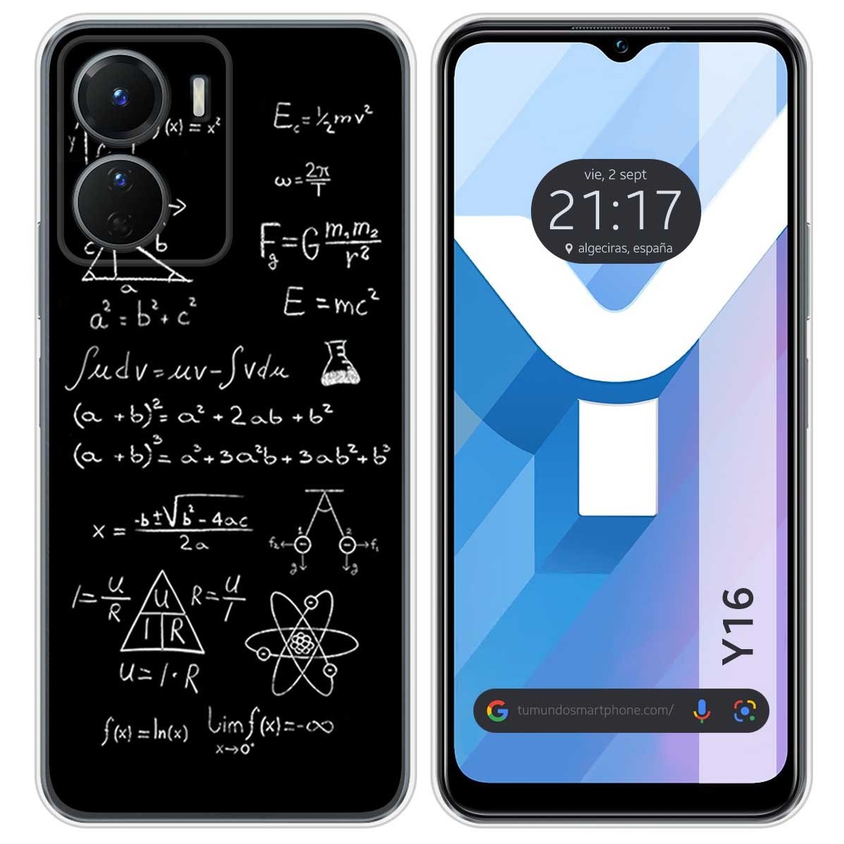 Funda Silicona para Vivo Y16 diseño Formulas Dibujos