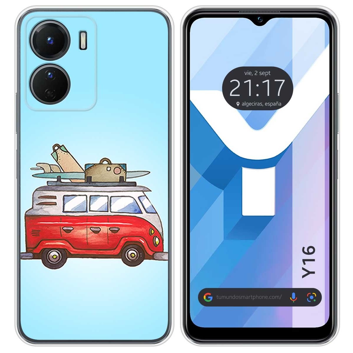 Funda Silicona para Vivo Y16 diseño Furgoneta Dibujos