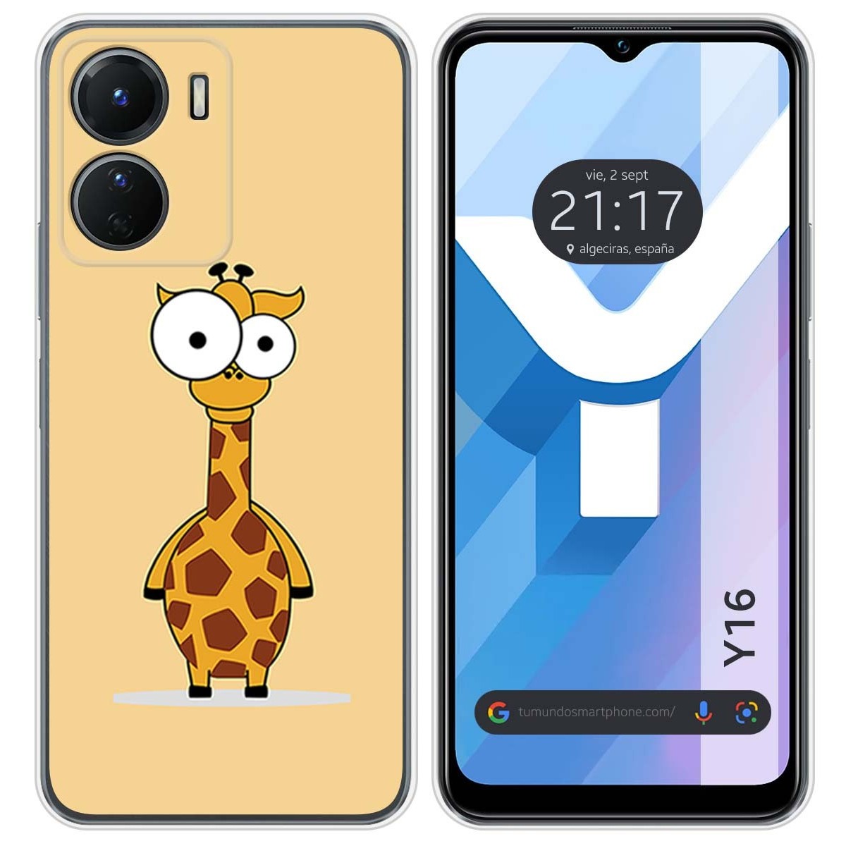 Funda Silicona para Vivo Y16 diseño Jirafa Dibujos