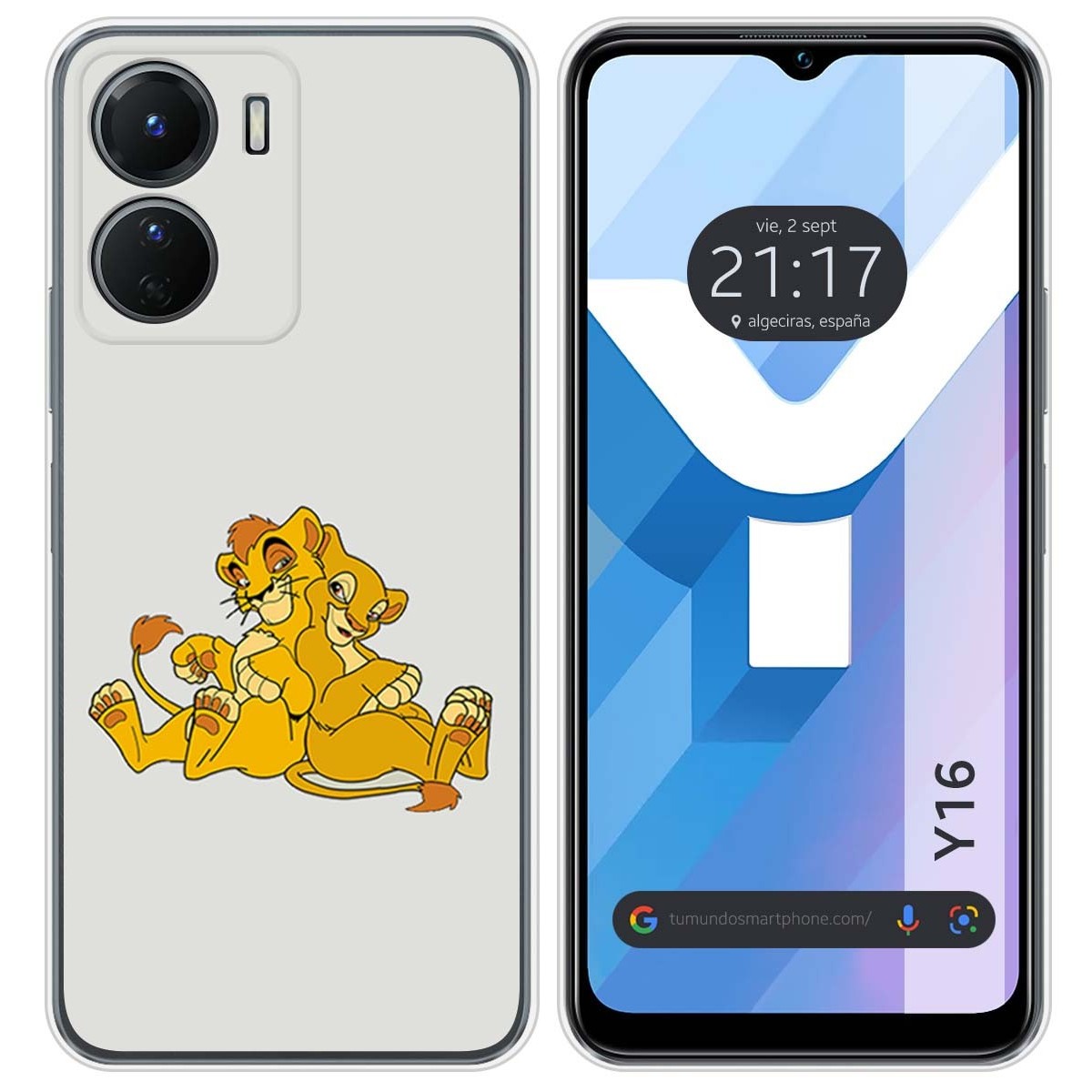 Funda Silicona para Vivo Y16 diseño Leones Dibujos