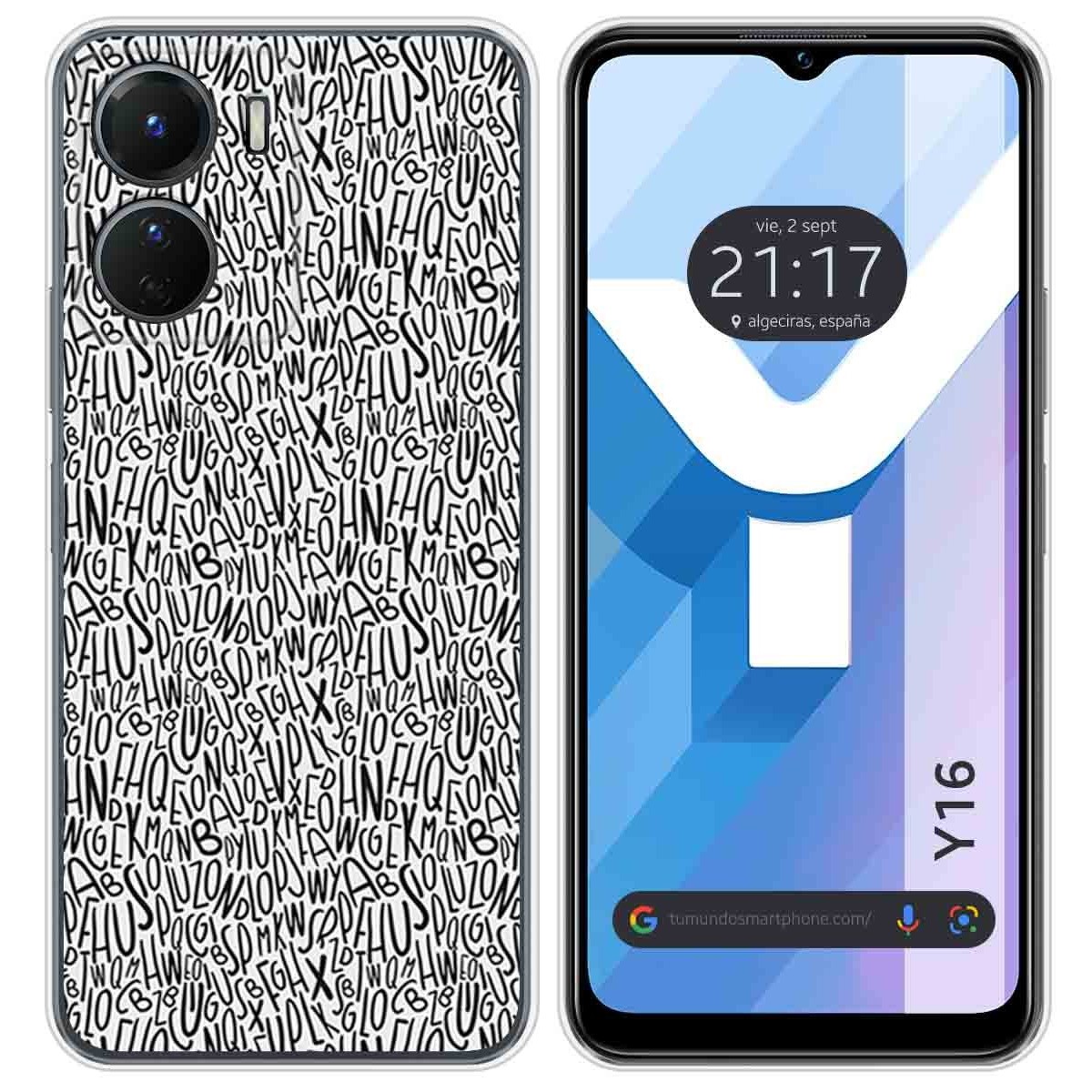 Funda Silicona para Vivo Y16 diseño Letras Dibujos