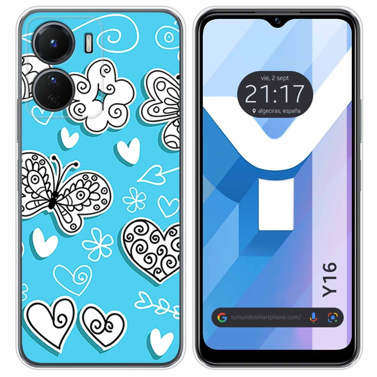 Funda Silicona para Vivo Y16 diseño Mariposas Dibujos