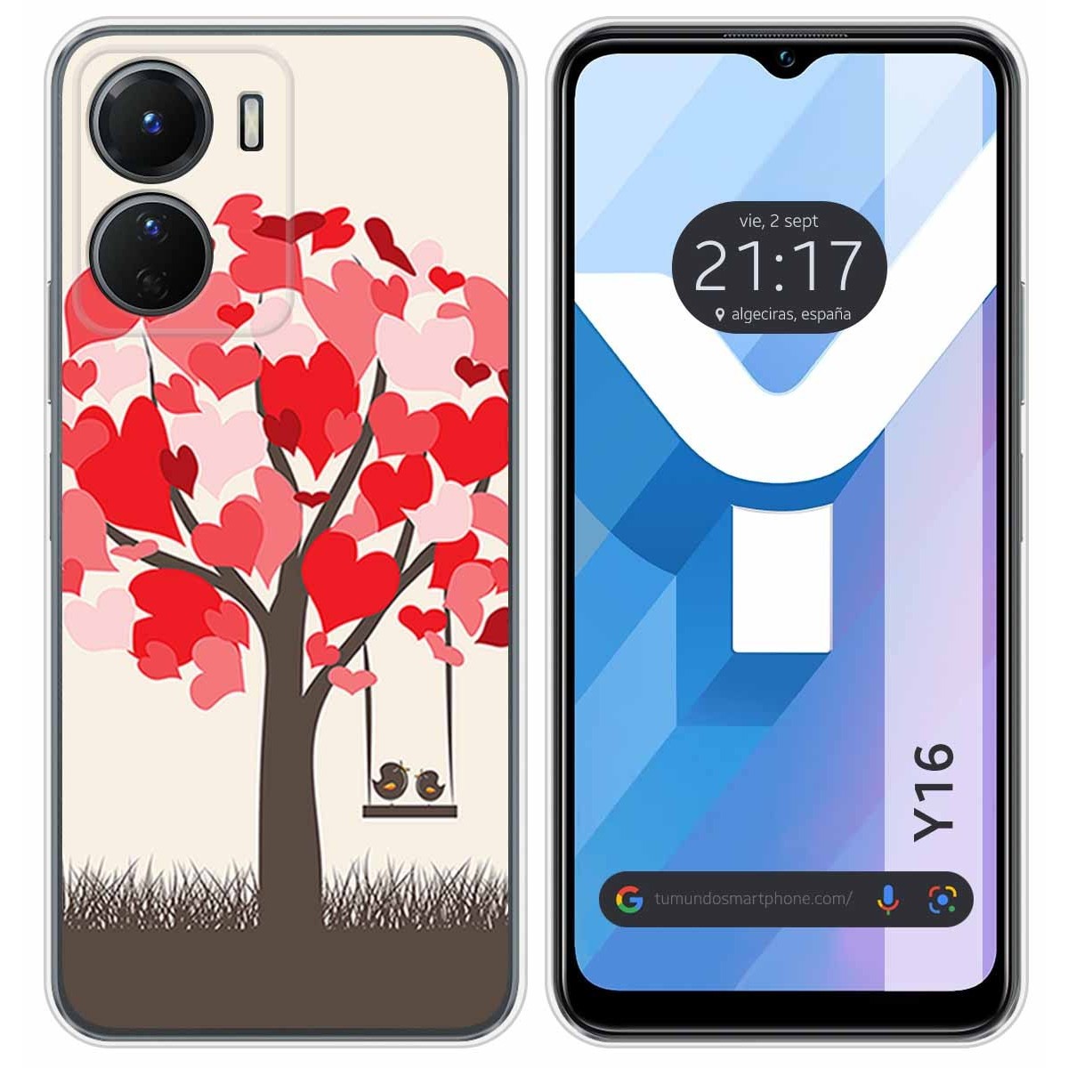 Funda Silicona para Vivo Y16 diseño Pajaritos Dibujos